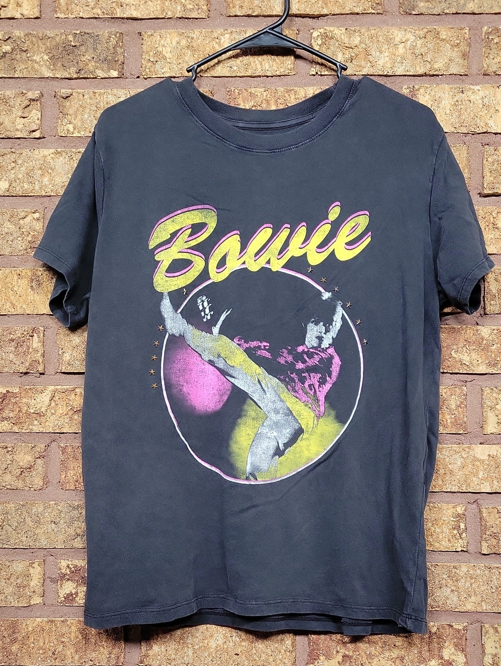 Bowie Black Graphic Tee Size Large 100% Cotton Bowie